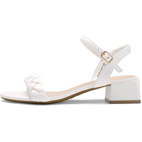 Women's Low Heels Women Braided Open Toe Ankle Strap Block Chunky Heel Sandals - Picture 2 of 6